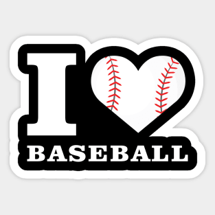 I Love Baseball Sticker